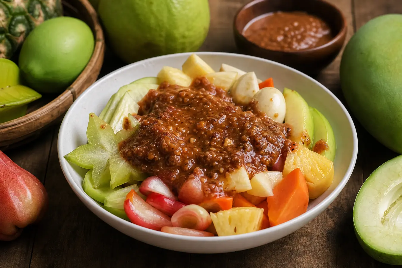 Cara Membuat Rujak Buah Instan Segar: Bumbu Kacang Pas & Anti Lembek